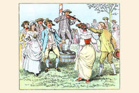 Dancing to the Strings of a Violinist Poster Print by Randolph Caldecott
