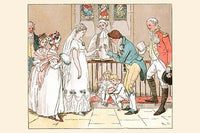 The Wedding Ceremony to the Barber art print by Randolph Caldecott, showcasing a whimsical illustration.