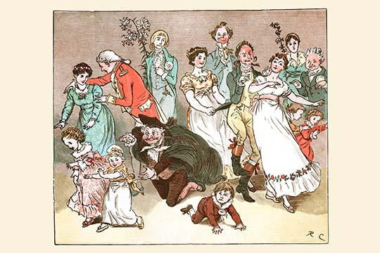 The Great Professor Playing with Children Poster Print by Randolph Caldecott
