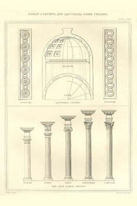 Roman Columns & Dome Ceiling Vintage Art Print by Richard Brown