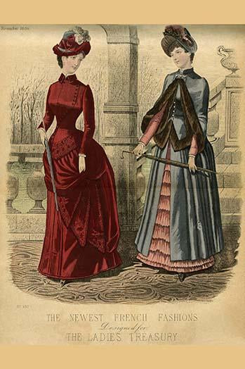 Ladies Treasury Magazine of French Fashion Poster Print showcasing vintage elegance.