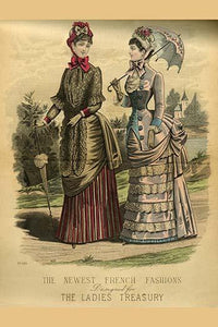Ladies Treasury Magazine of French Fashion Poster Print featuring elegant vintage design.