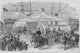 Atlantic, Baltic & Illinois Ships Load Union Troops at Canal Street Dock Poster Print by Frank Leslie