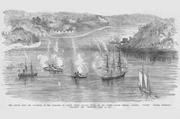 US Naval Bombardment of Southern Batteries at Acquia Creek Poster Print by Frank Leslie