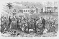 African Americans Market Goods to Local Soldiers Poster Print by Frank Leslie
