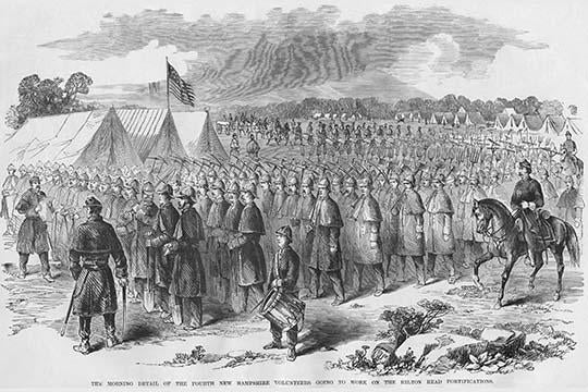 New Hampshire Soldiers Fortifications at Hilton Head Poster Print by Frank Leslie