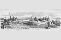 Union General Steven's troops entering Beaufort, South Carolina poster print by Frank Leslie.