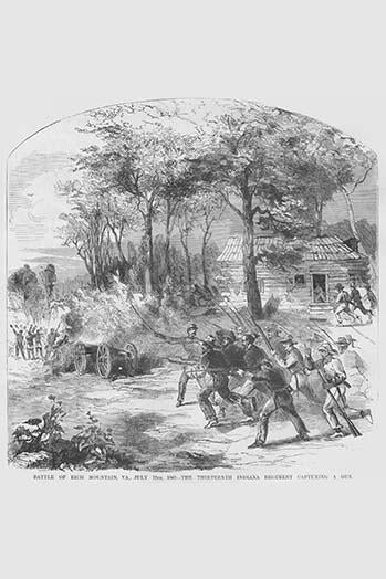 13th Indiana Captures a Gun Poster Print by Frank Leslie