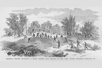 Federals Build a Road Across Low Island on the Ohio River Poster Print by Frank Leslie