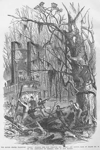 Riverboat 'Terry' navigates the bayous poster print by Frank Leslie