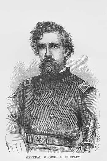 Vintage poster print of General George F. Shepley by Frank Leslie.