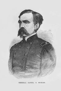General Daniel E. Sickles Vintage Art Poster Print by Frank Leslie