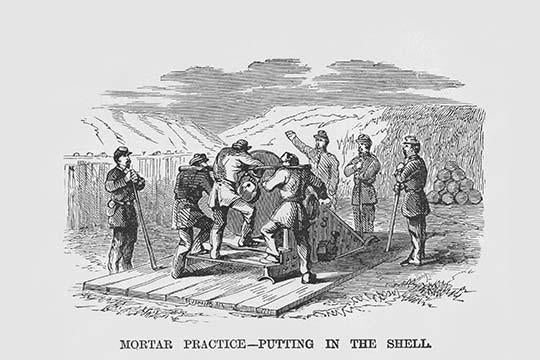 Mortar Practice - Inserting Shells Poster Print by Frank Leslie
