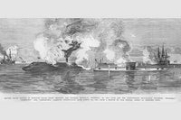 Monitor & Merrimac Battle at Hampton Roads Poster Print by Frank Leslie