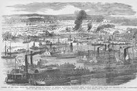 McClellan burns the White House on the Pamunkey River poster print by Frank Leslie.