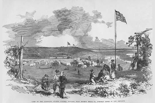Garibaldi Guards Encampment Poster Print by Frank Leslie