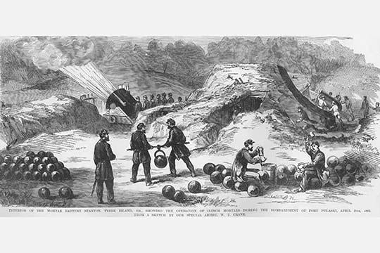 Mortar Battery on Tybee Island Poster Print by Frank Leslie