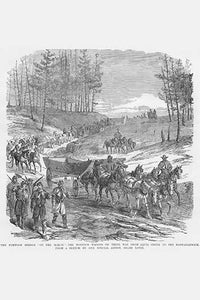 Pontoon Bridge Transported from Aquia Creek to the Rappahannock Poster Print by Frank Leslie