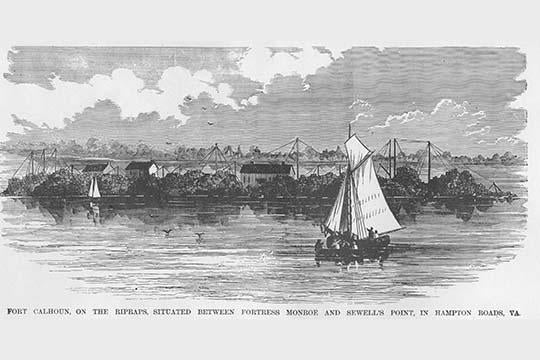 Fort Calhoun on the Ripraps Between Fort Monroe & Sewell's Point Poster Print