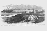 Water Battery at Fort Morgan in Mobile Bay Poster Print by Frank Leslie