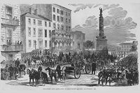 Infantry & Artillery in Monument Square, Baltimore Poster Print