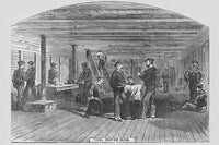 Berth Deck of the Monitor 'Montauk' Poster Print showcasing Civil War naval history.