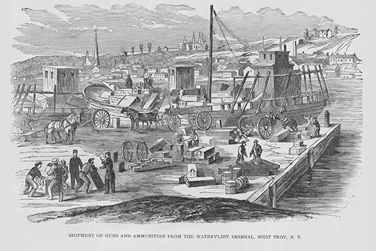 Shipment of Guns and Ammunition from the Watervliet Arsenal Poster Print by Frank Leslie