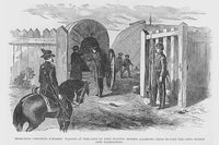 Checkpoint at Fort Runyon Farmer's Wagon Poster Print by Frank Leslie