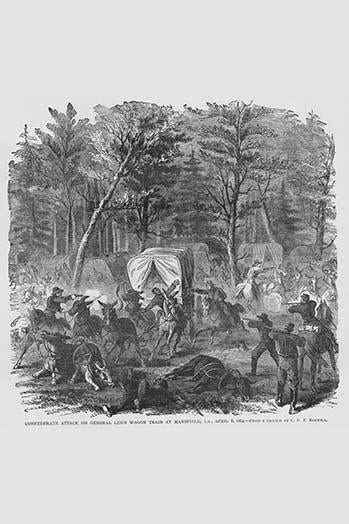 Attack on Union General Lee's Wagon Train at Mansfield Poster Print