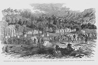Engagement at Kulp House in Sherman's Atlanta Campaign Poster Print by Frank Leslie