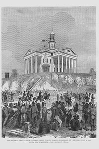 Grant Takes Possession of Vicksburg Poster Print by Frank Leslie, depicting a historical moment.