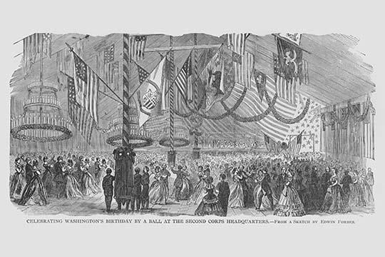 Washington's Birthday Ball at 2nd Corps Headquarters Poster Print by Frank Leslie