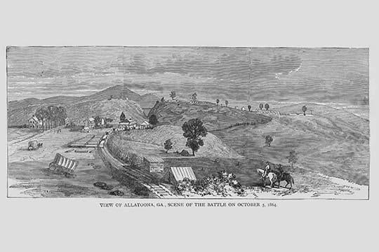 Battle of Allatoona, Georgia vintage art print by Frank Leslie