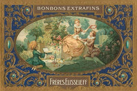 Original Ornamental Chocolate Box Art Poster Print showcasing vintage French design.