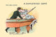 Vintage poster print of a man stealing a kiss while playing pool - Artwork by R.F. Outcault