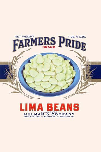 Farmer's Pride Lima Beans Original Can Label Poster Print