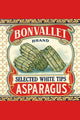 Original Can Label White Asparagus Poster Print for vintage kitchen decor.