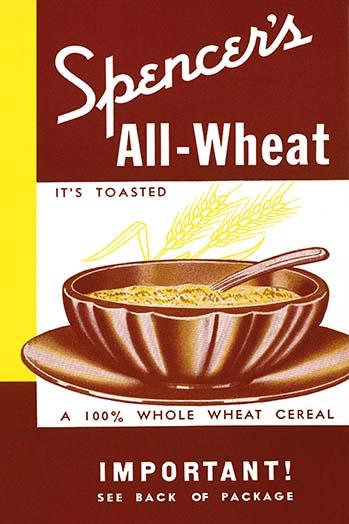 Original 100% Whole Wheat Breakfast Cereal Box Poster Print