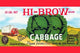 Vintage Hi-Brow Cabbage Crate Label Poster Print from Dover Delaware