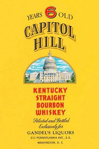 Vintage whiskey label poster featuring Capitol Hill.