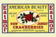 Cranberry Crate Label Poster Print showcasing vintage food packaging art