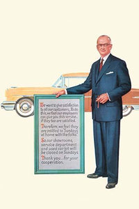 Customer Satisfaction Manifesto Poster Print emphasizing employee satisfaction and customer care.