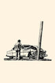 Poster print of a man looking at his car crashed against a telephone pole.