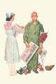 Surprised new dad welcoming baby girl poster print.