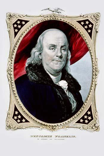 Benjamin Franklin Poster Print by Nathaniel Currier, showcasing the statesman and philosopher.
