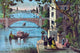 Benjamin Franklin with companions by the river poster print.
