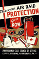 Air Raid Protection Preparedness Poster Print by Johnson Zebedee featuring safety equipment.