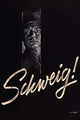 Overheard Dangers Propaganda Poster Print featuring an alarmed man's face surrounded by darkness.