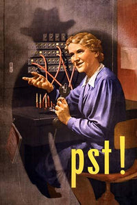 Telephone Operator Propaganda Poster Print warning against eavesdropping
