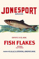 Vintage cod fish flakes can label poster print from Jonesport, Maine.